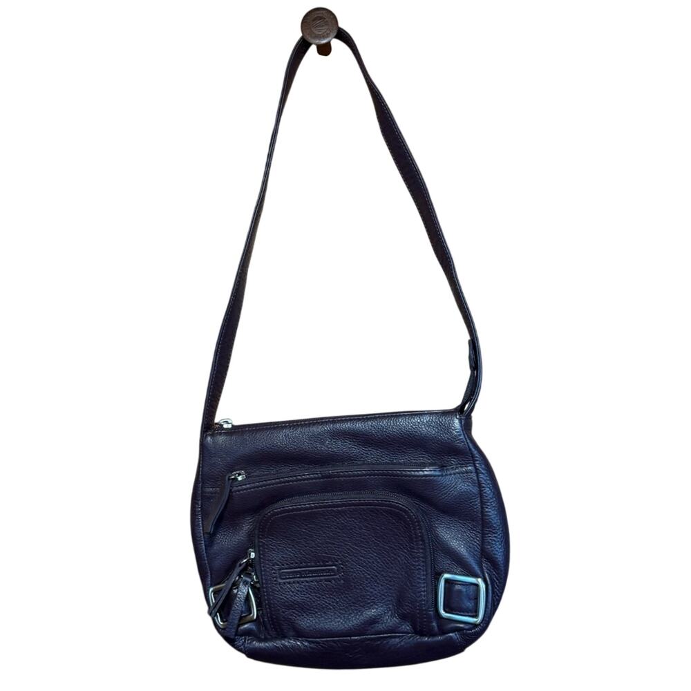 Stone Mountain Dark Purple Leather Shoulder Bag